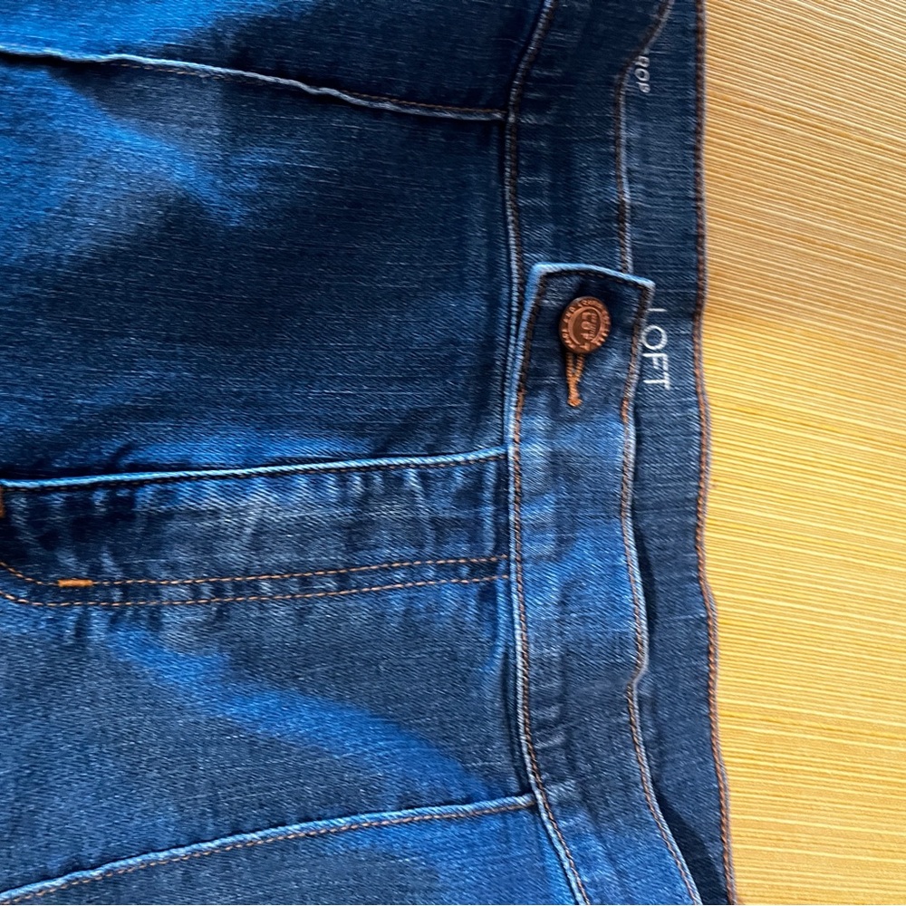 Loft Outlet Light Wash Denim Jeans Original Straight Crop Women’s Size:16 - Picture 3 of 8